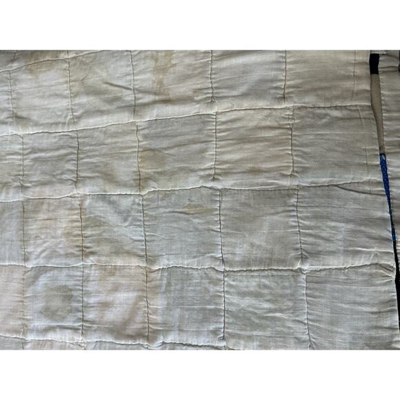 Vintage Hand Stitched Quilt Full Patchwork Square Block Polyester Masculine Read - Picture 8 of 8